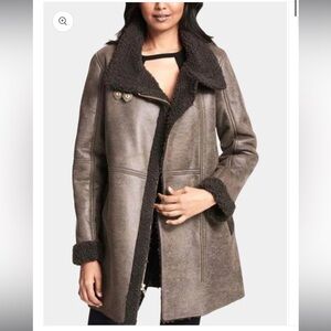 Asymmetrical Zip Faux shearling Coat 🧥